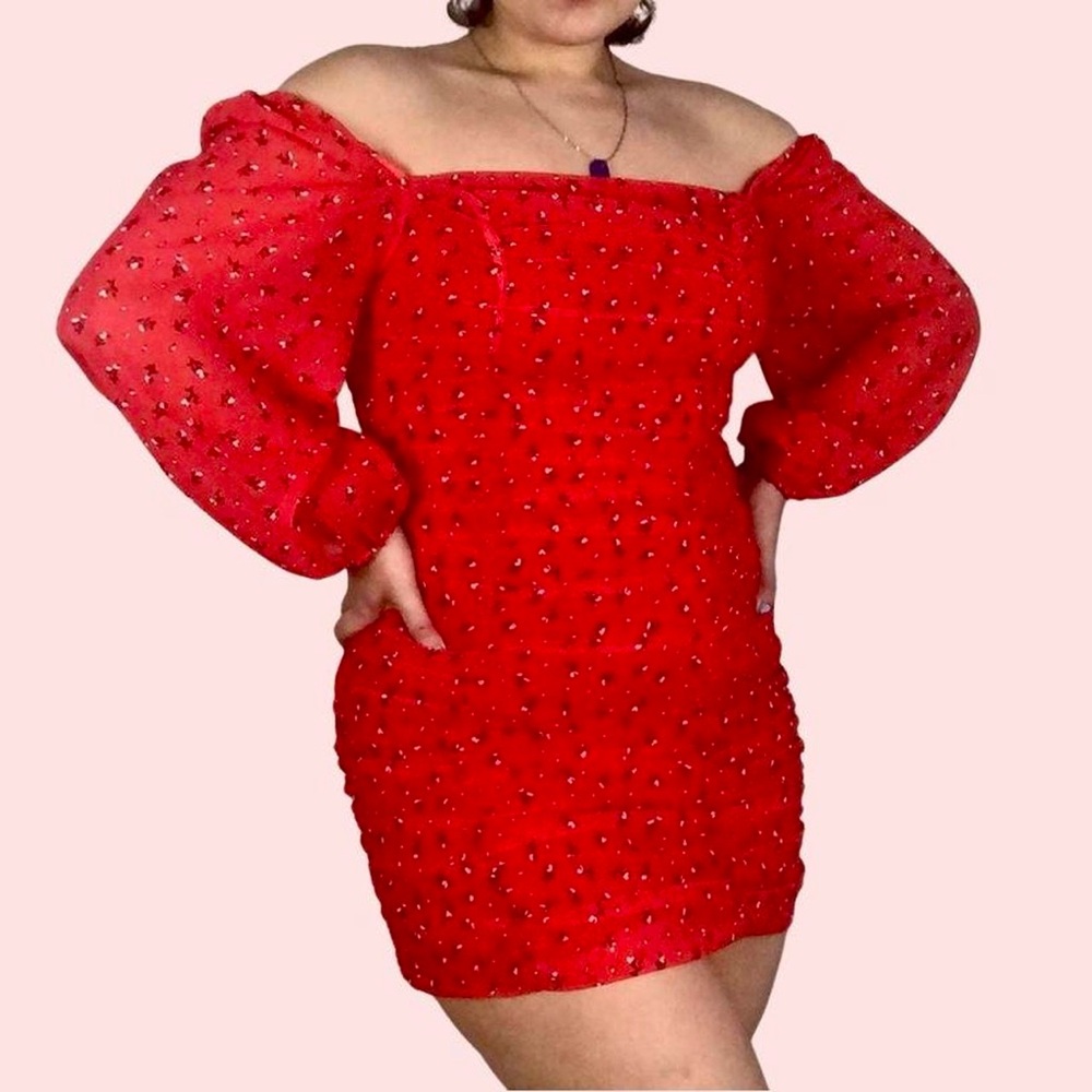 Red floral dress